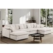 Pemberly Row U-Shaped Chenille Cloud Sectional Sofa with Ottoman in Beige