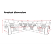 Pemberly Row 5-Seat L-Shaped Manual Reclining Faux Leather Sofa in Black