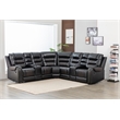 Pemberly Row 5-Seat L-Shaped Manual Reclining Faux Leather Sofa in Black