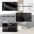 Pemberly Row 5-Seat L-Shaped Manual Reclining Faux Leather Sofa in Black