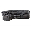 Pemberly Row 5-Seat L-Shaped Manual Reclining Faux Leather Sofa in Black