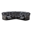 Pemberly Row 5-Seat L-Shaped Manual Reclining Faux Leather Sofa in Black