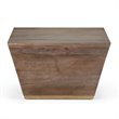 Pemberly Row Solid Wood and Brass Square Coffee Table in Dark Brown