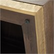 Pemberly Row Solid Wood and Brass Square Coffee Table in Dark Brown