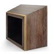 Pemberly Row Solid Wood and Brass Square Coffee Table in Dark Brown