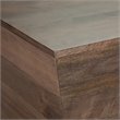 Pemberly Row Solid Wood and Brass Square Coffee Table in Dark Brown