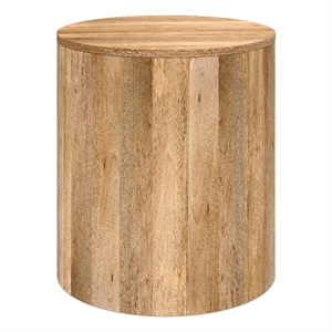 Pemberly Row 20 inch Wide Solid Mango Round End Table in Natural