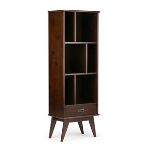 Pemberly Row Hardwood 64 x 22&quot Bookcase in Medium Auburn Brown