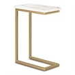Pemberly Row 18 inch Wide Metal C Side Table with Marble Top