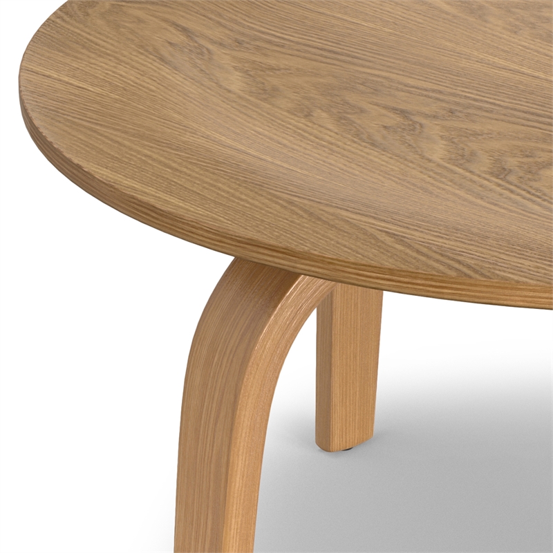 Pemberly Row 34 inch Wide Round Ash Wood Coffee Table in Natural