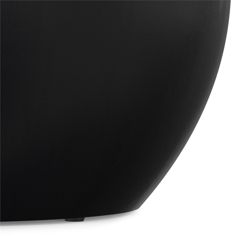 Pemberly Row 34 inch Wide Solid Mango Drum Coffee Table in Black