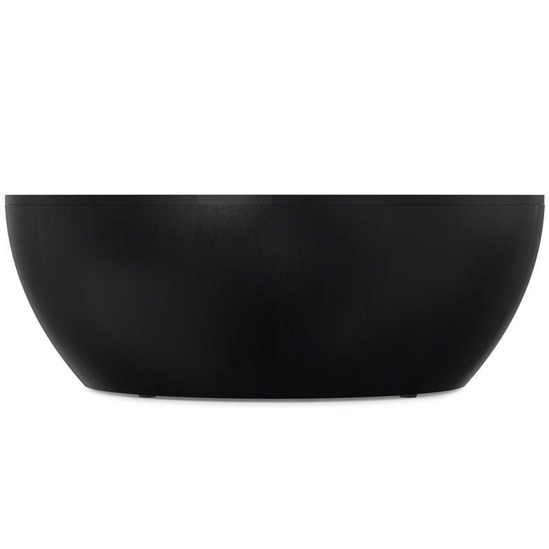 Pemberly Row 34 inch Wide Solid Mango Drum Coffee Table in Black