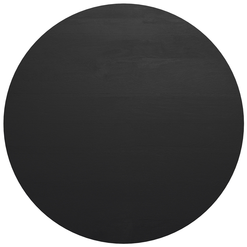 Pemberly Row 34 inch Wide Solid Mango Drum Coffee Table in Black