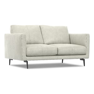 Pemberly Row 60 inch Wide Sofa in Light Smoke Gray Genuine Leather