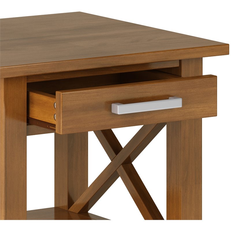 Pemberly Row Solid Wood Square End Table in Light Golden Brown