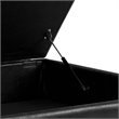 Pemberly Row Faux Air Leather Square Coffee Table Ottoman in Black