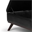 Pemberly Row Faux Air Leather Square Coffee Table Ottoman in Black