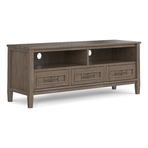 Pemberly Row Solid Wood 50&quot TV Media Stand in Smoky Brown for TVs up to 55&quot