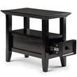 Pemberly Row Solid Wood Narrow End Table with Storage in Hickory Brown