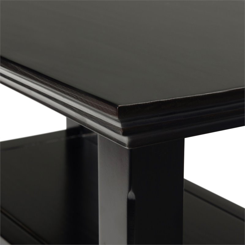 Pemberly Row Solid Wood Narrow End Table with Storage in Hickory Brown