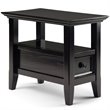 Pemberly Row Solid Wood Narrow End Table with Storage in Hickory Brown