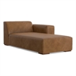 Pemberly Row Right Chaise Sofa Module in Caramel Brown Leather
