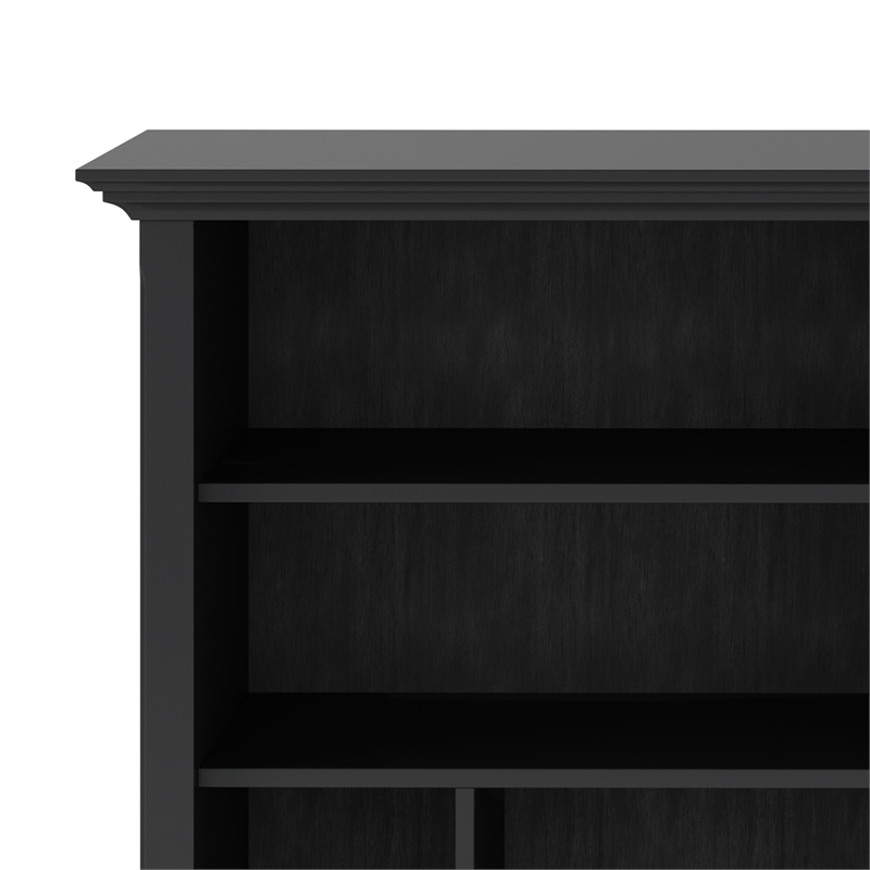 Pemberly Row Solid Wood 44 inch Transitional 8-Cube Bookcase in Black