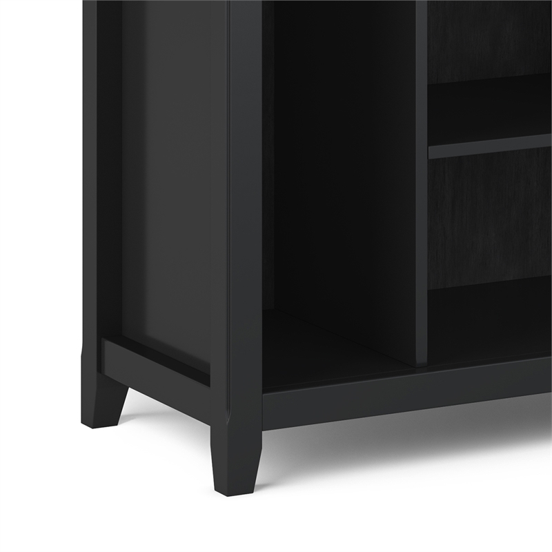 Pemberly Row Solid Wood 44 inch Transitional 8-Cube Bookcase in Black