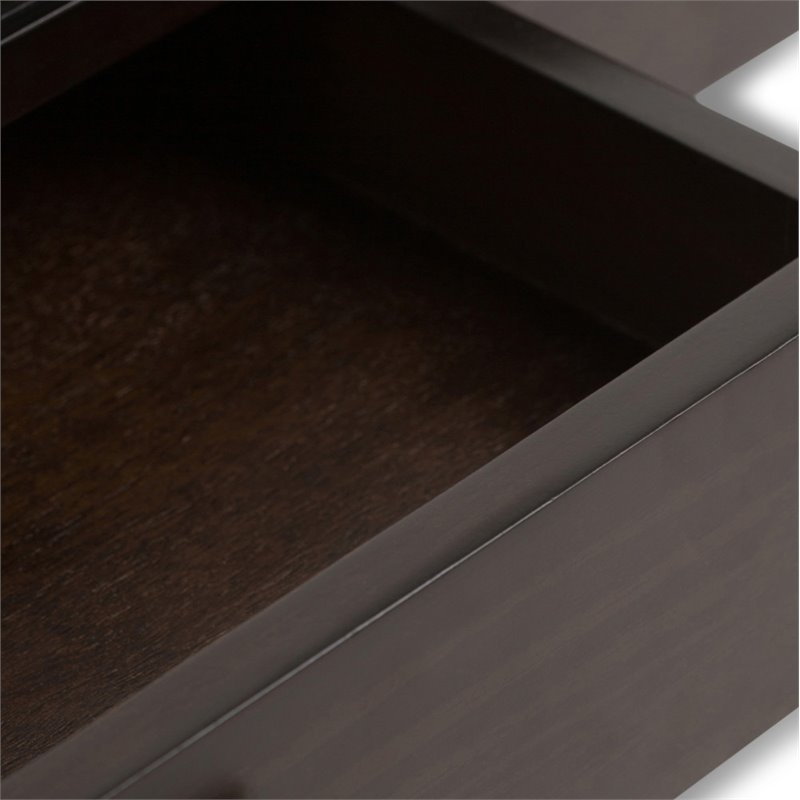 Pemberly Row Solid Wood Coffee Table with Drawers in Mahogany Brown