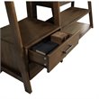 Pemberly Row 4-Shelf Ladder Bookcase with Drawers in Medium Saddle Brown