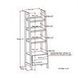 Pemberly Row 4-Shelf Ladder Bookcase with Drawers in Medium Saddle Brown