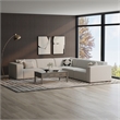 Pemberly Row Corner Sectional Modular Sofa in Pale Gray Performance Fabric