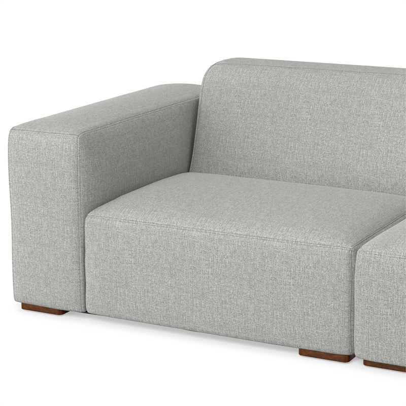 Pemberly Row Corner Sectional Modular Sofa in Pale Gray Performance Fabric