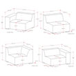Pemberly Row Corner Sectional Modular Sofa in Pale Gray Performance Fabric