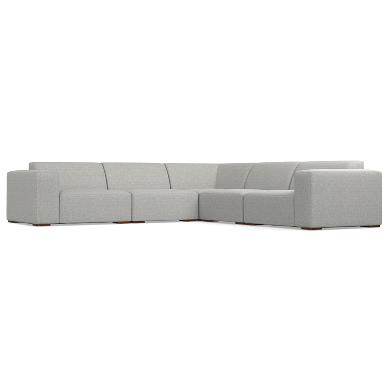 Pemberly Row Corner Sectional Modular Sofa in Pale Gray Performance Fabric