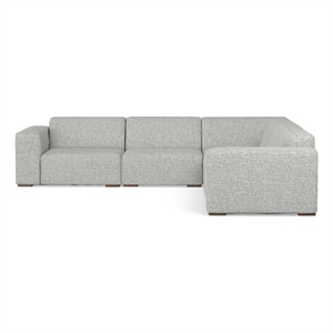 Pemberly Row Corner Sectional Modular Sofa in Pale Gray Performance Fabric