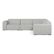 Pemberly Row Corner Sectional Modular Sofa in Pale Gray Performance Fabric