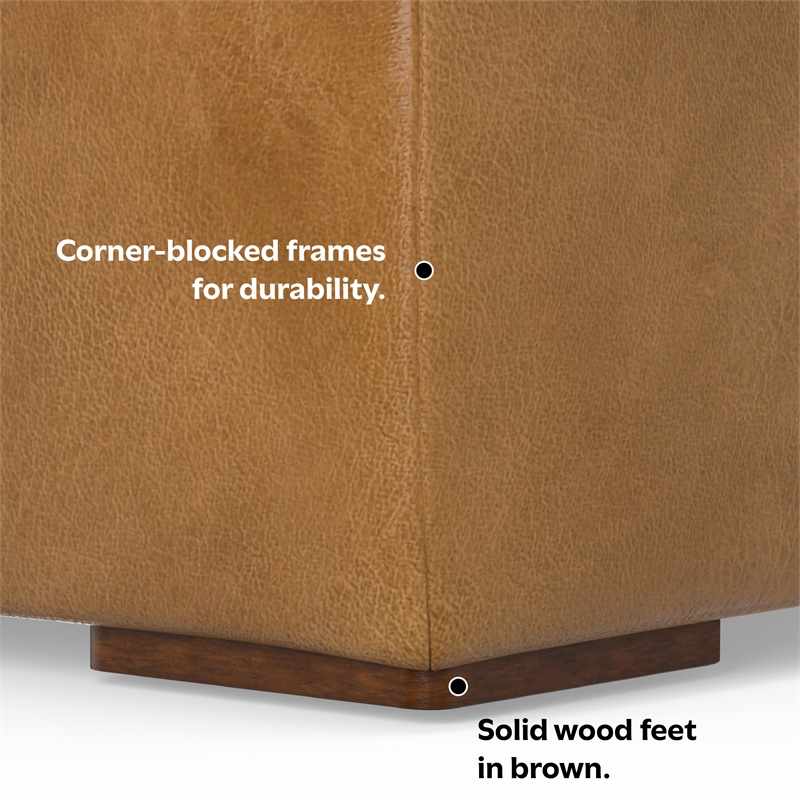 Pemberly Row Left-Facing Modular Sectional Sofa in Sienna Leather