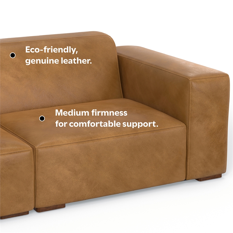Pemberly Row Left-Facing Modular Sectional Sofa in Sienna Leather