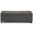 Pemberly Row Upholstered Rectangle Storage Ottoman Bench in Dark Gray