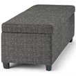 Pemberly Row Upholstered Rectangle Storage Ottoman Bench in Dark Gray