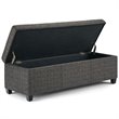 Pemberly Row Upholstered Rectangle Storage Ottoman Bench in Dark Gray