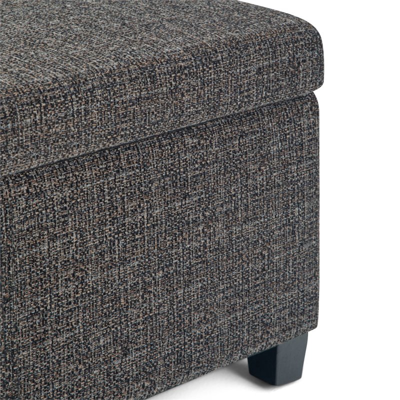Pemberly Row Upholstered Rectangle Storage Ottoman Bench in Dark Gray