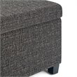 Pemberly Row Upholstered Rectangle Storage Ottoman Bench in Dark Gray