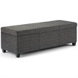 Pemberly Row Upholstered Rectangle Storage Ottoman Bench in Dark Gray