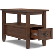 Pemberly Row Solid Wood Side Table in Distressed Charcoal Brown