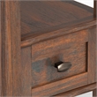 Pemberly Row Solid Wood Side Table in Distressed Charcoal Brown