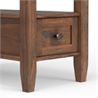 Pemberly Row Solid Wood Side Table in Distressed Charcoal Brown