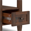 Pemberly Row Solid Wood Side Table in Distressed Charcoal Brown