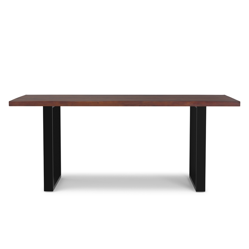 Pemberly Row 72 x 36 inch Rectangle Live Edge Dining Table in Dark Walnut